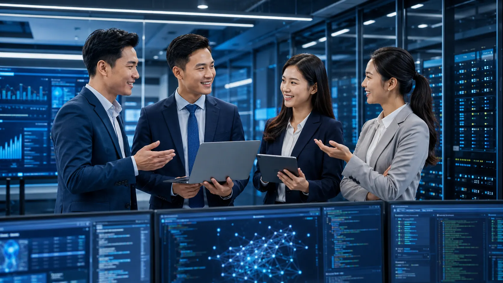 Business professional presenting secure analytics, automation, workflow, and AI-enabled systems for Formastra Platforms.